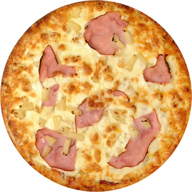 Ham and pineapple pizza