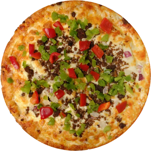 Beef, Onions & Green Pepper Pizza